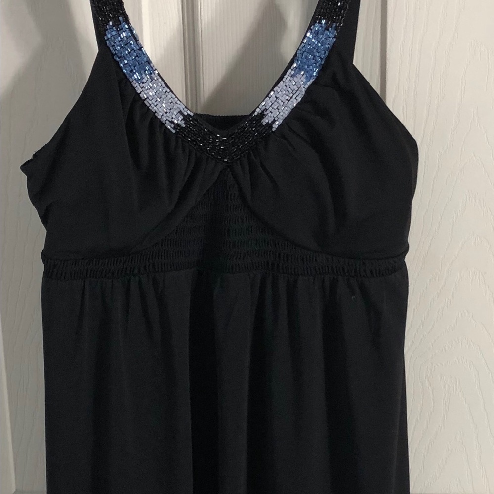 Black dress with beaded neckline